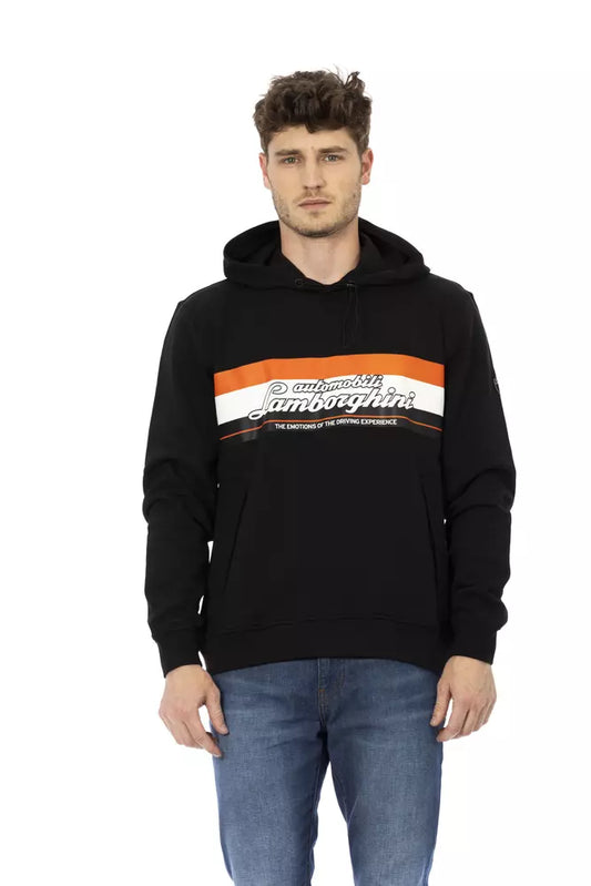 Automobili Lamborghini Black Cotton Men's Hooded Sweatshirt