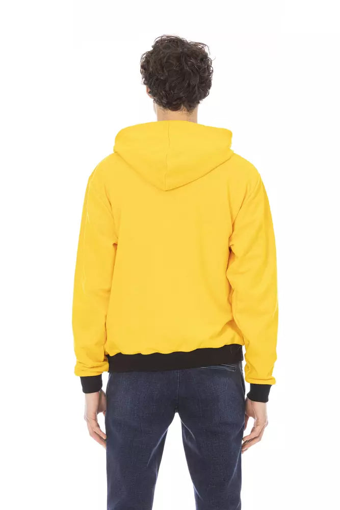 Baldinini Trend "Yellow Cotton Men Sweater with Hood"