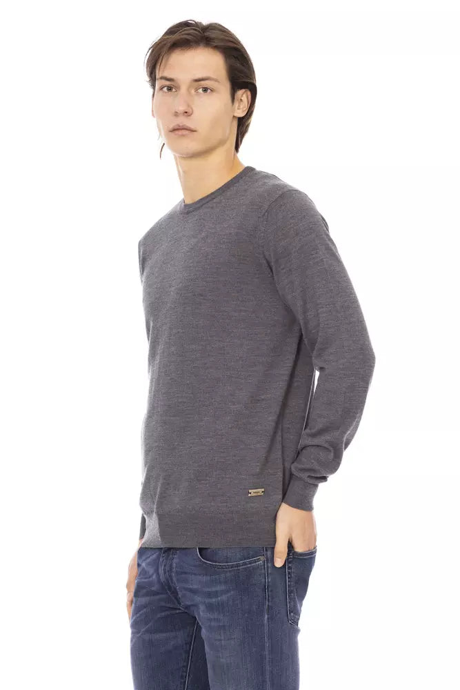 Baldinini Trend Gray Fabric Men Sweater