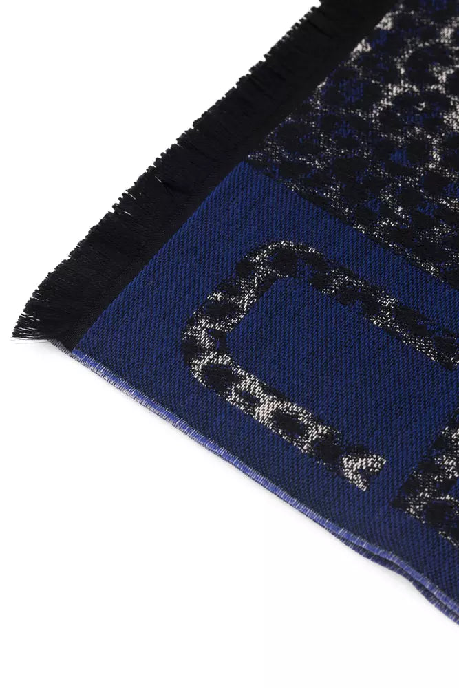 Cavalli Class Blue Wool Men Scarf - KALAJ