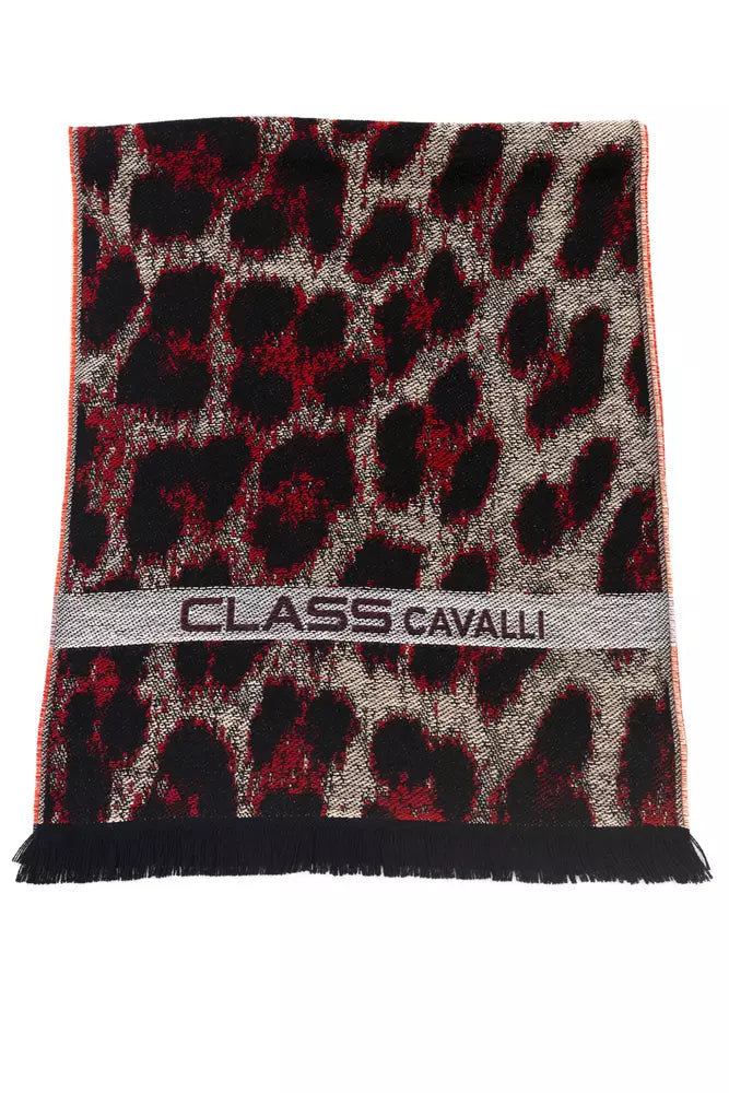 Cavalli Class Burgundy Wool Men Scarf - KALAJ