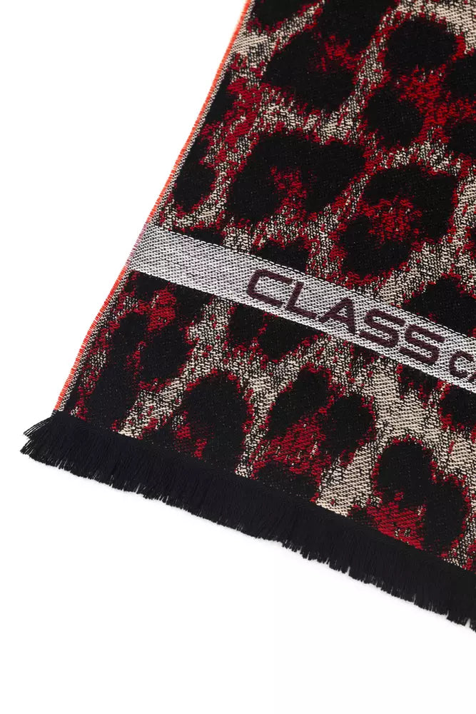 Cavalli Class Burgundy Wool Men Scarf - KALAJ