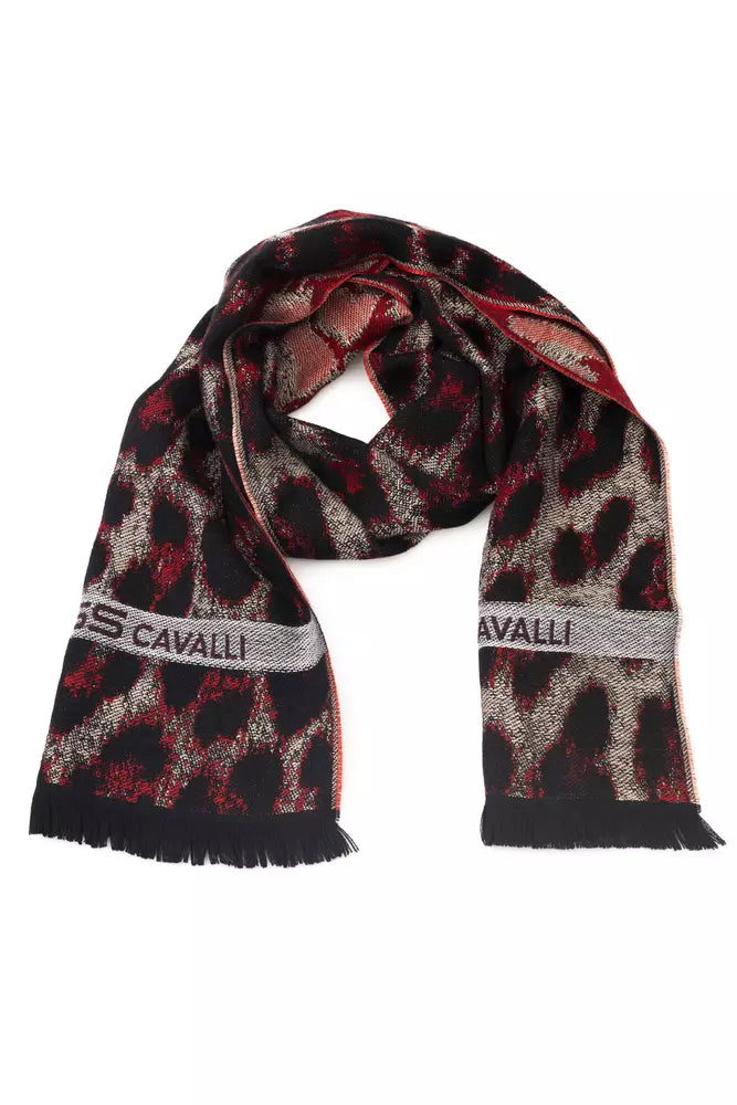 Cavalli Class Burgundy Wool Men Scarf - KALAJ