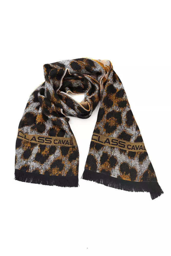 Cavalli Class Brown Wool Men Scarf - KALAJ