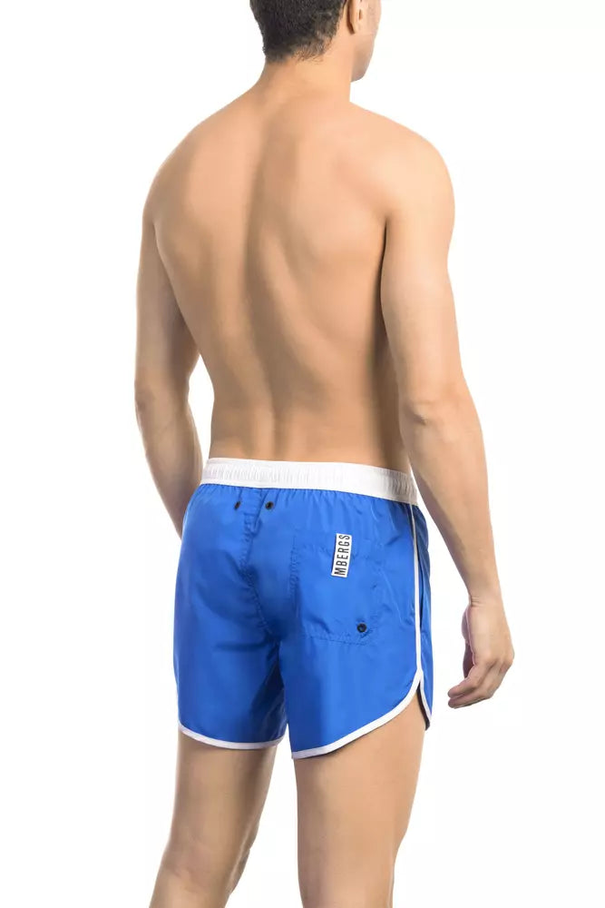 Bikkembergs Blue Polyester Men Swim Short