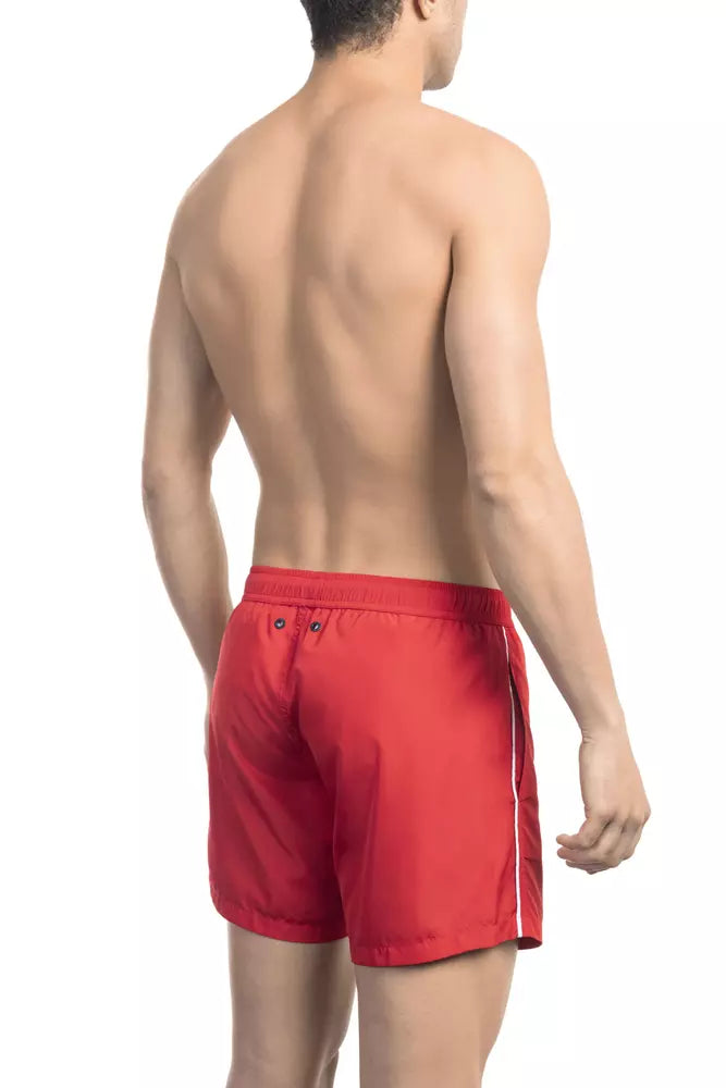 Bikkembergs Red Polyester Men Swim Short