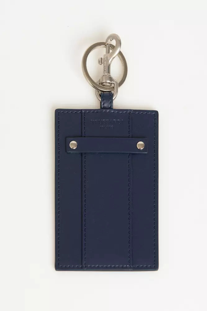 Trussardi Blue Leather Men Keychain - KALAJ