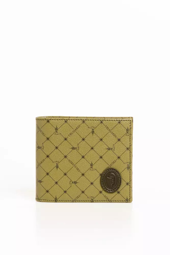 Trussardi Green Leather Men Wallet - KALAJ