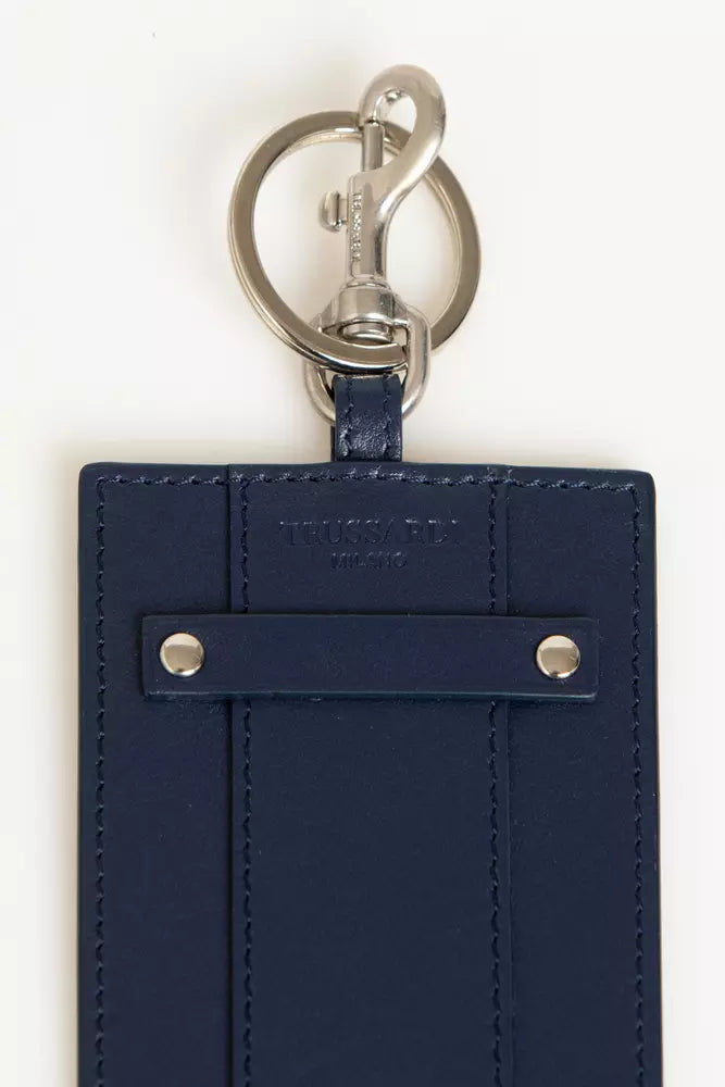 Trussardi Blue Leather Men Keychain - KALAJ