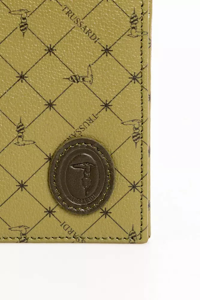 Trussardi Green Leather Men Wallet - KALAJ