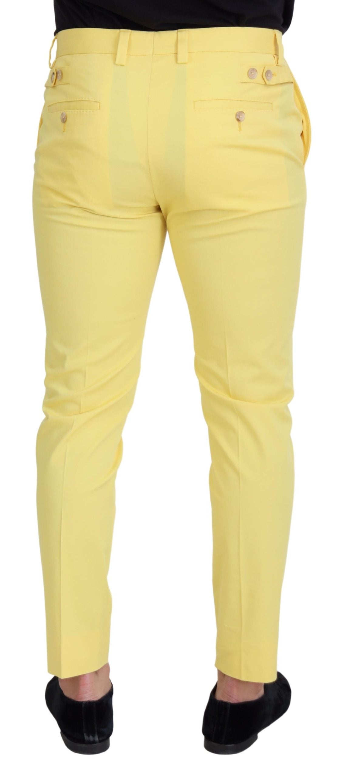 Dolce & Gabbana Sun-Kissed Yellow Cotton Trousers