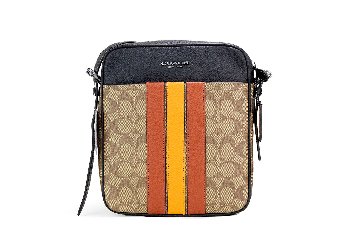 COACH Hudson 21 Signature Varsity Stripe Coated Canvas Crossbody Bag - KALAJ