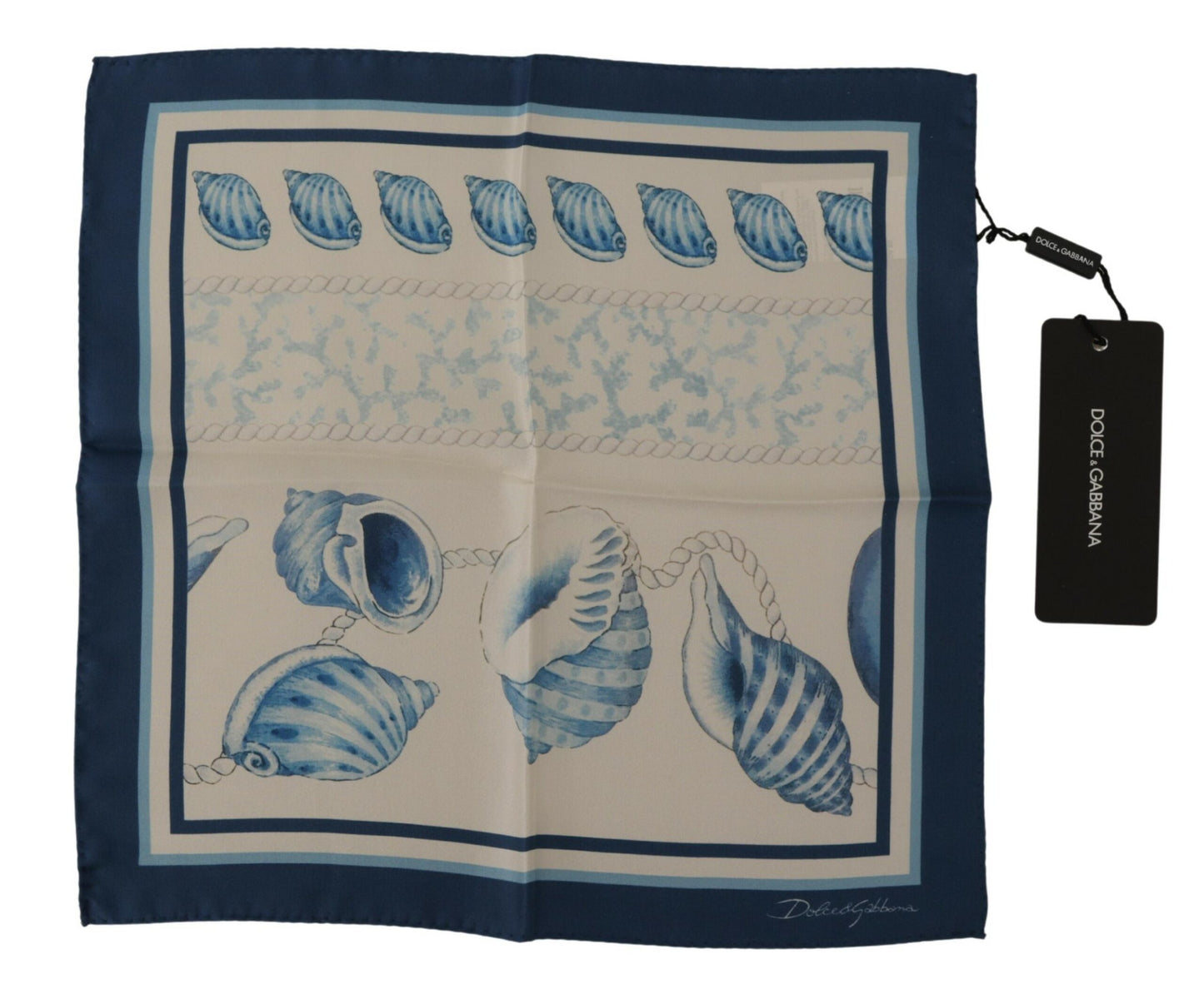 Dolce & Gabbana Elegant Blue Silk Men's Square Scarf - KALAJ