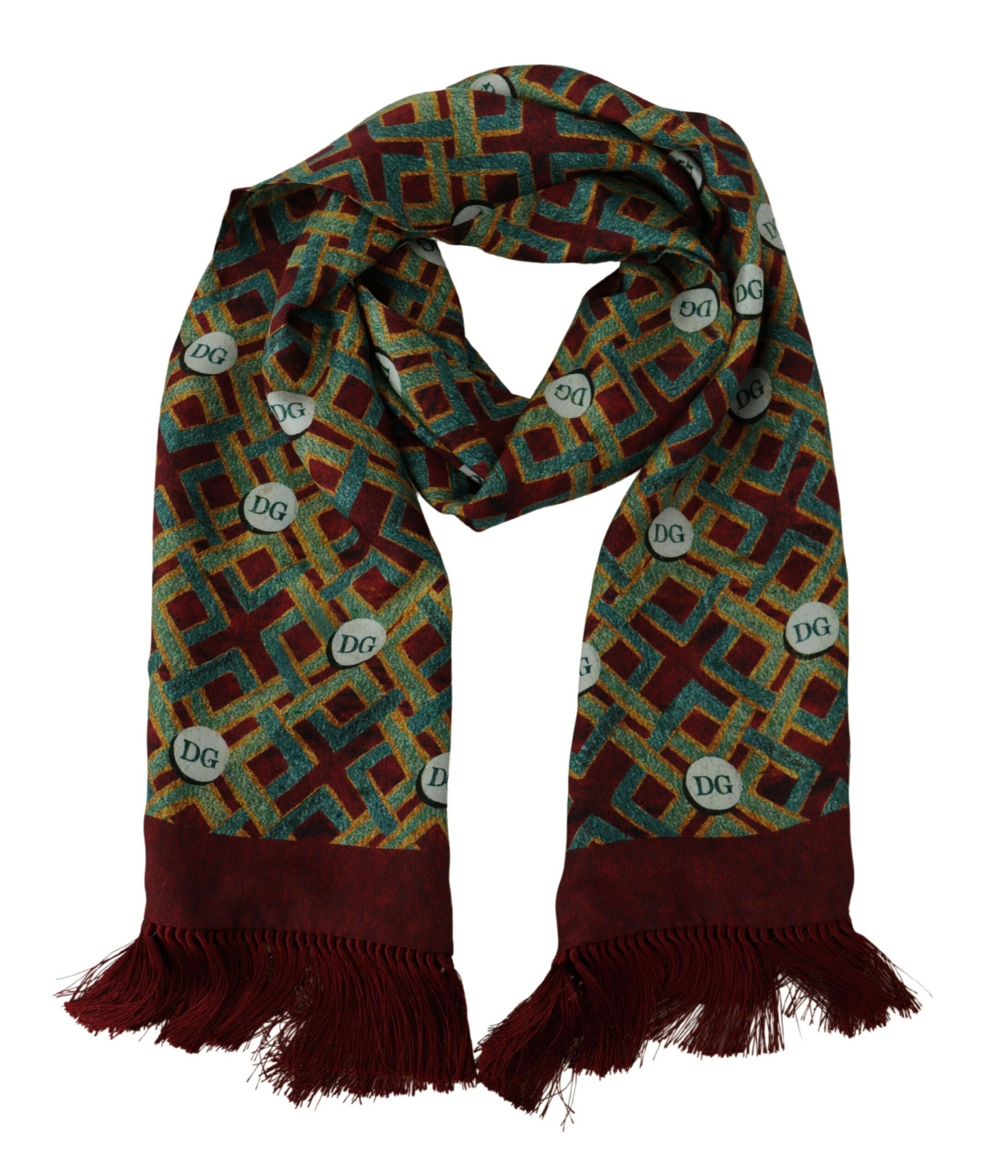 Dolce & Gabbana Elegant Multicolor Silk Men's Scarf Wrap - KALAJ