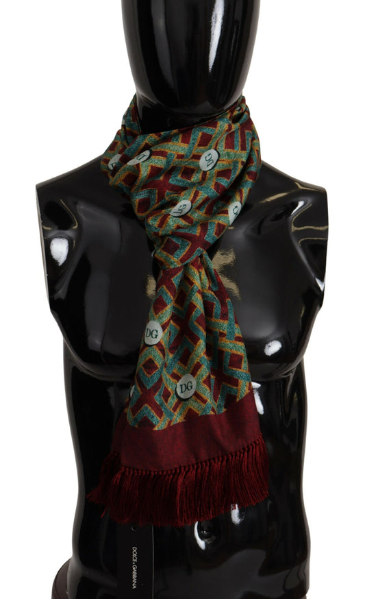 Dolce & Gabbana Elegant Multicolor Silk Men's Scarf Wrap - KALAJ