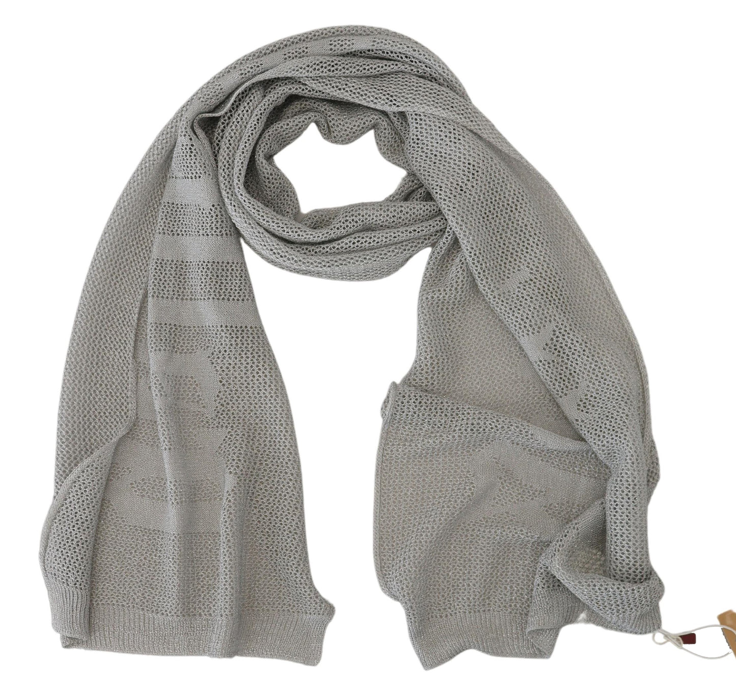 John Galliano Elegant Gray Knitted Designer Scarf - KALAJ