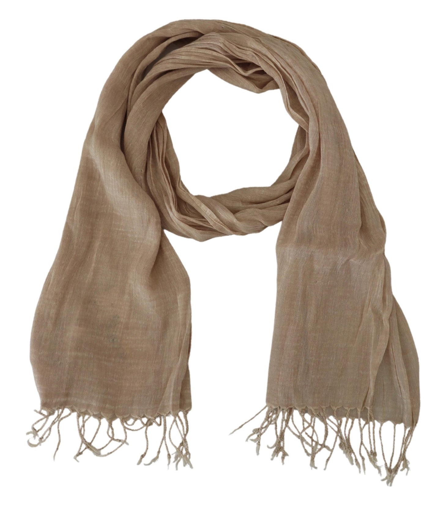 Costume National Chic Beige Fringed Scarf for Women - KALAJ