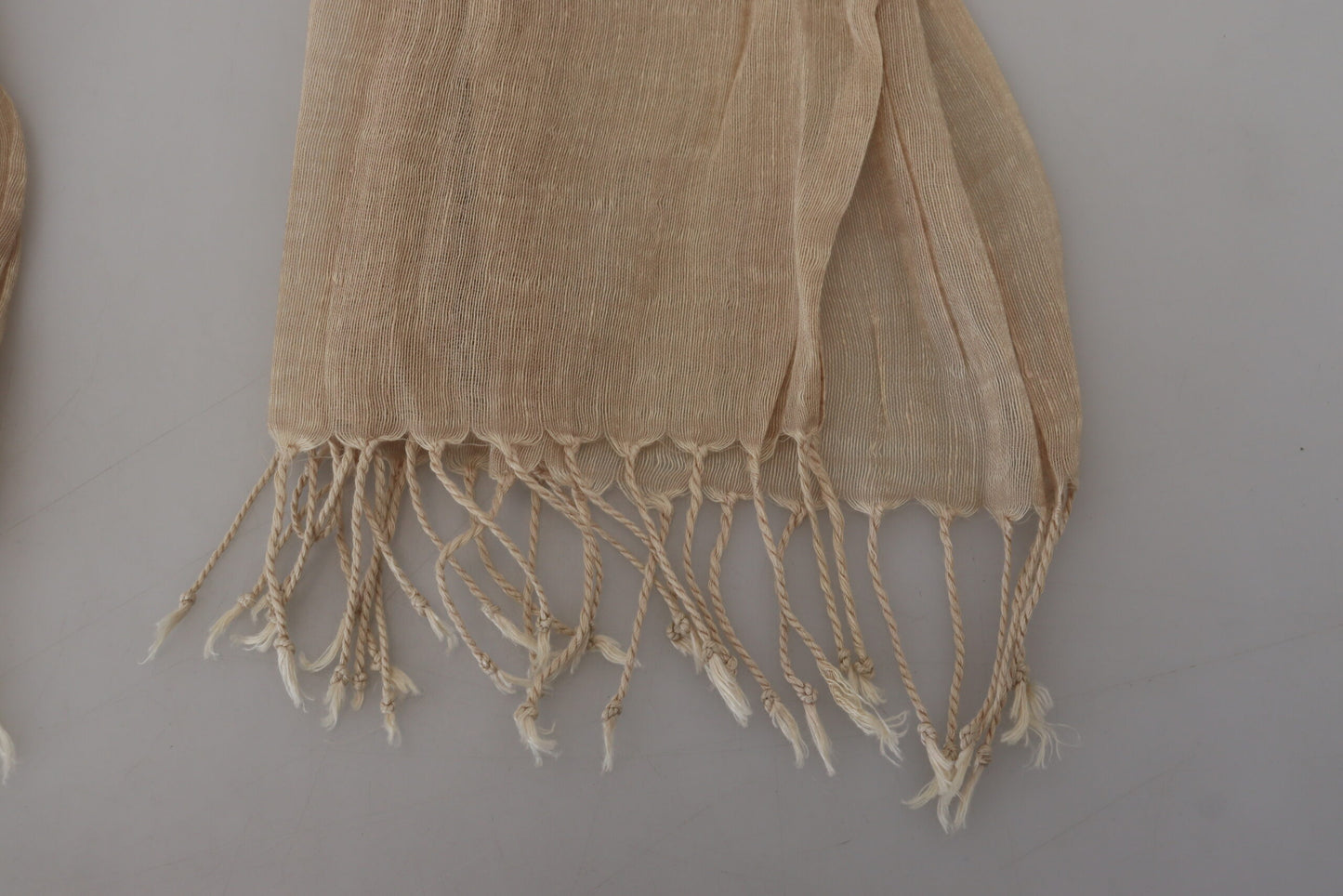 Costume National Chic Beige Fringed Scarf for Women - KALAJ