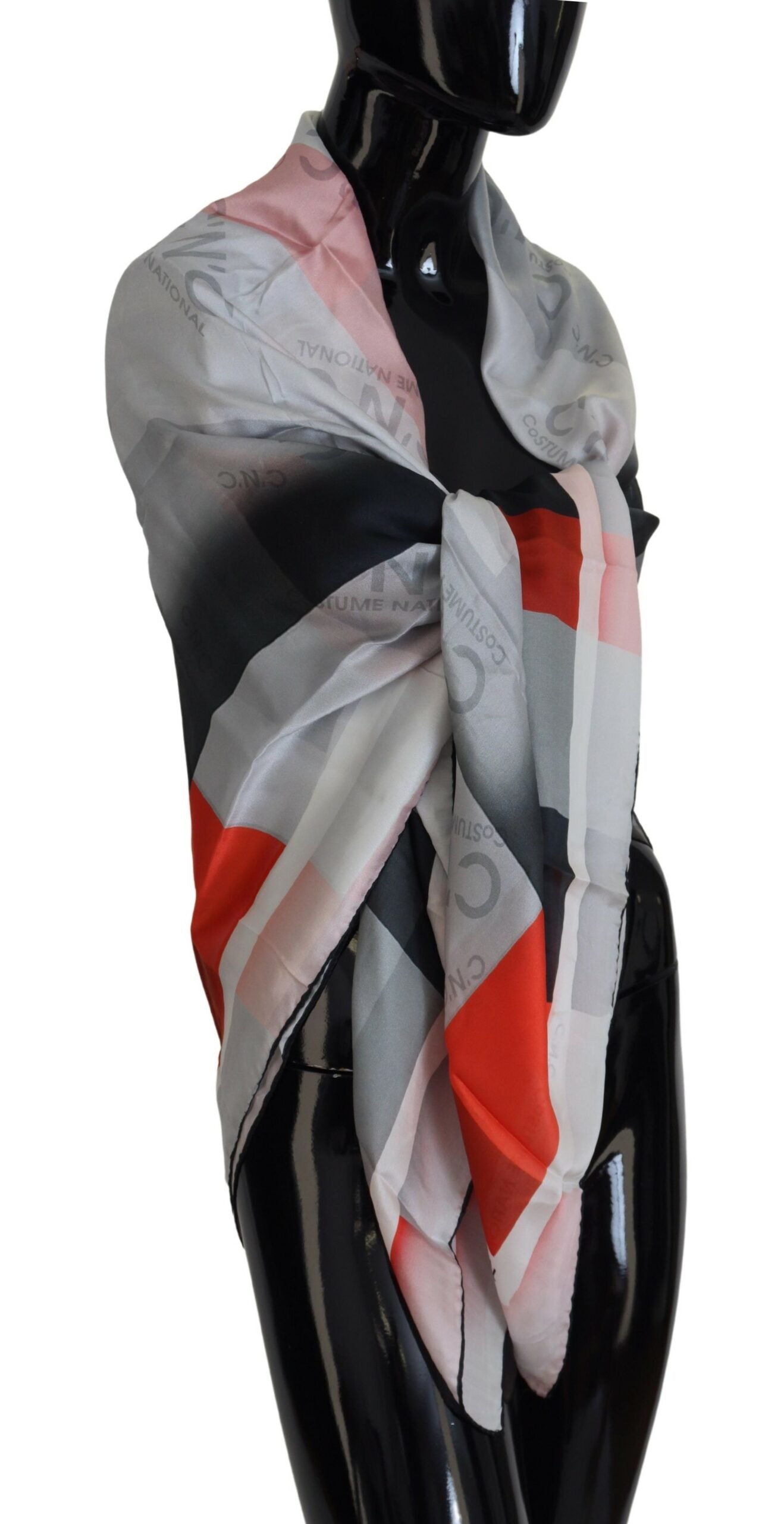 Costume National Elegant Checkered Silk Scarf - KALAJ