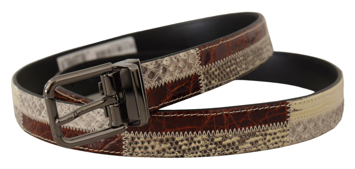 Dolce & Gabbana Multicolor Patchwork Snakeskin Belt - KALAJ