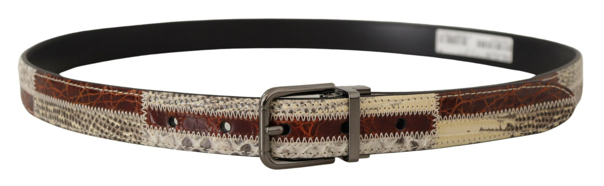 Dolce & Gabbana Multicolor Patchwork Snakeskin Belt - KALAJ