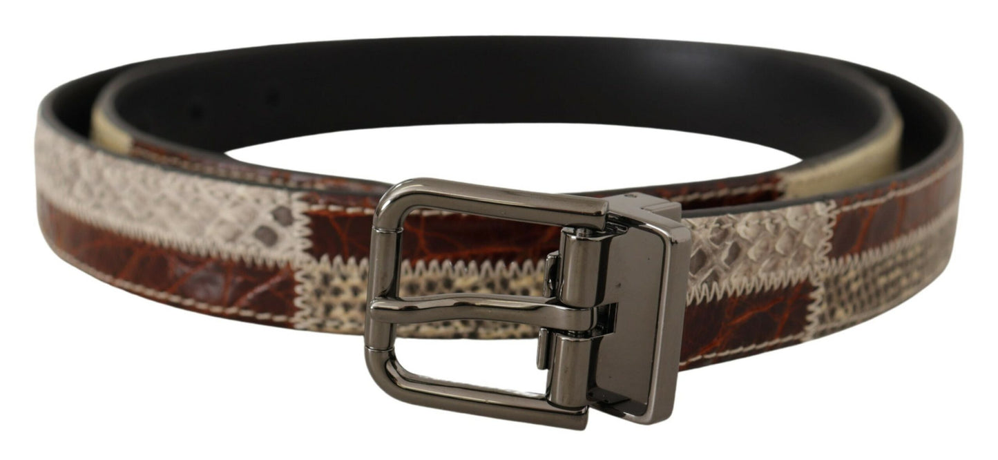 Dolce & Gabbana Multicolor Patchwork Snakeskin Belt - KALAJ