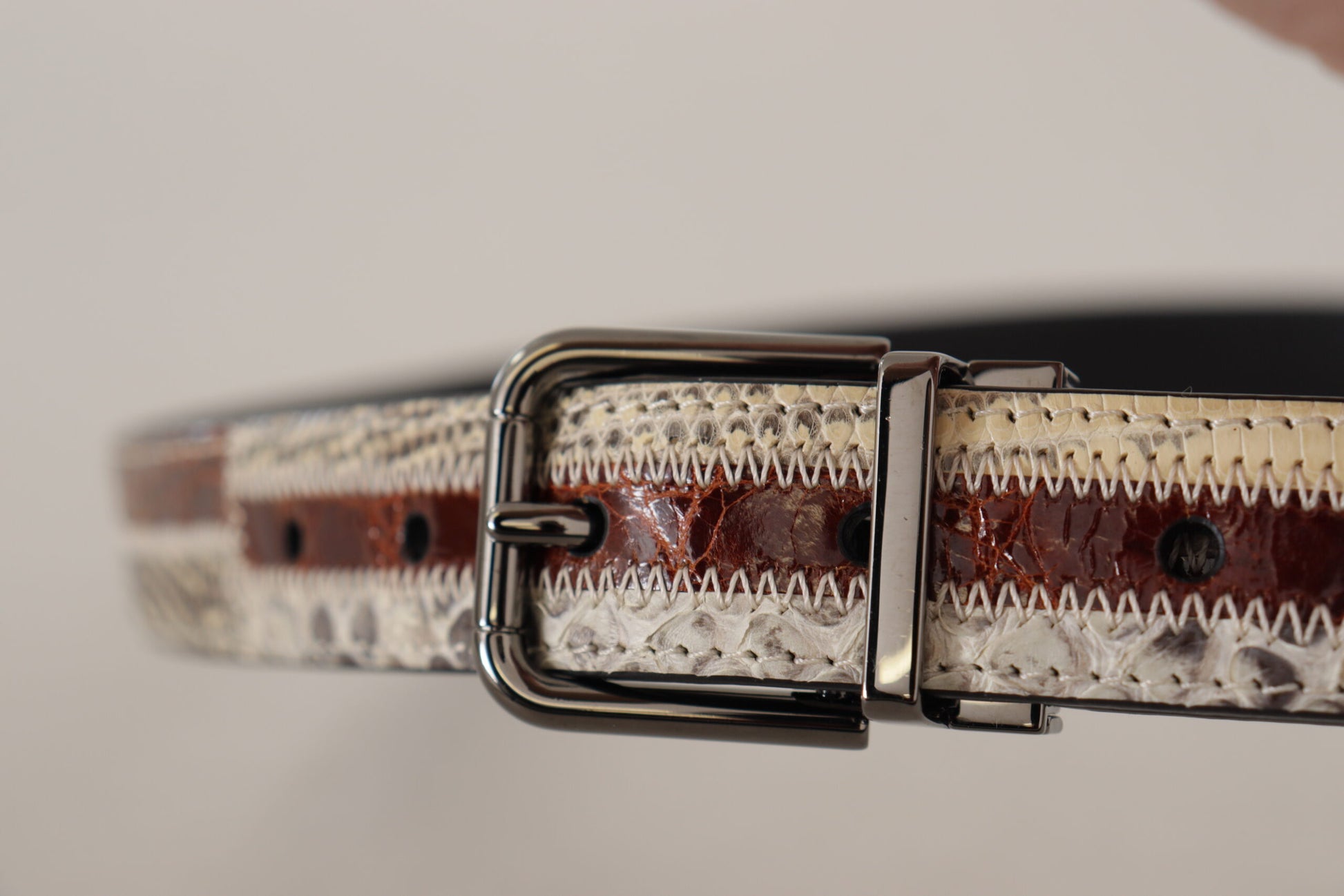 Dolce & Gabbana Multicolor Patchwork Snakeskin Belt - KALAJ