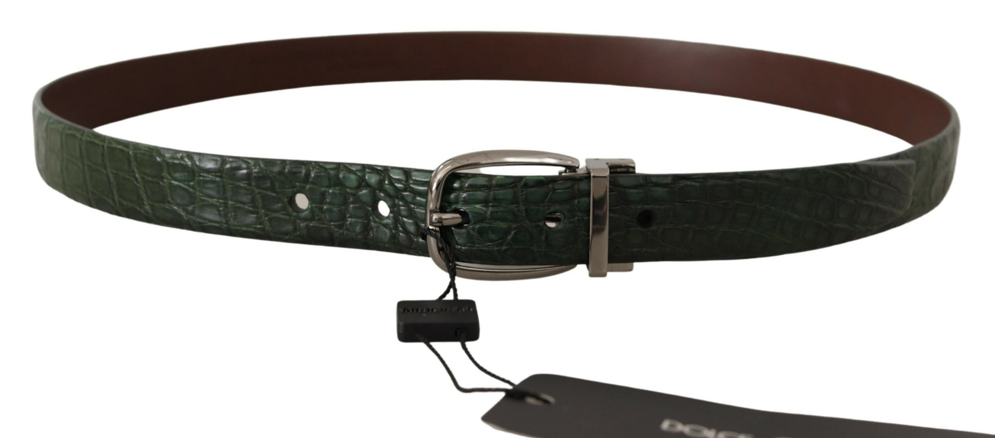 Dolce & Gabbana Elegant Italian Leather Crocodile Belt - KALAJ