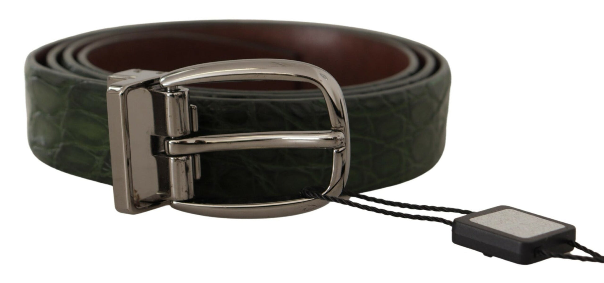 Dolce & Gabbana Elegant Italian Leather Crocodile Belt - KALAJ