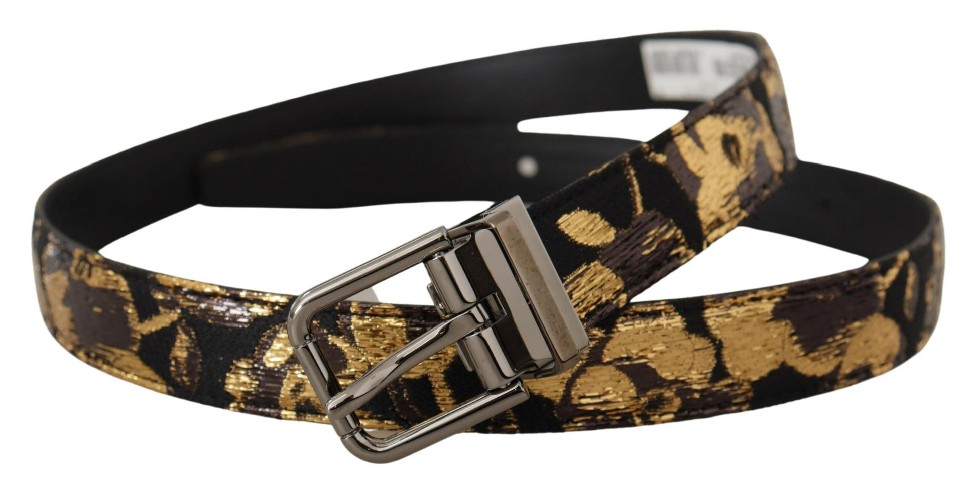 Dolce & Gabbana Multicolor Leather Belt with Black Buckle - KALAJ