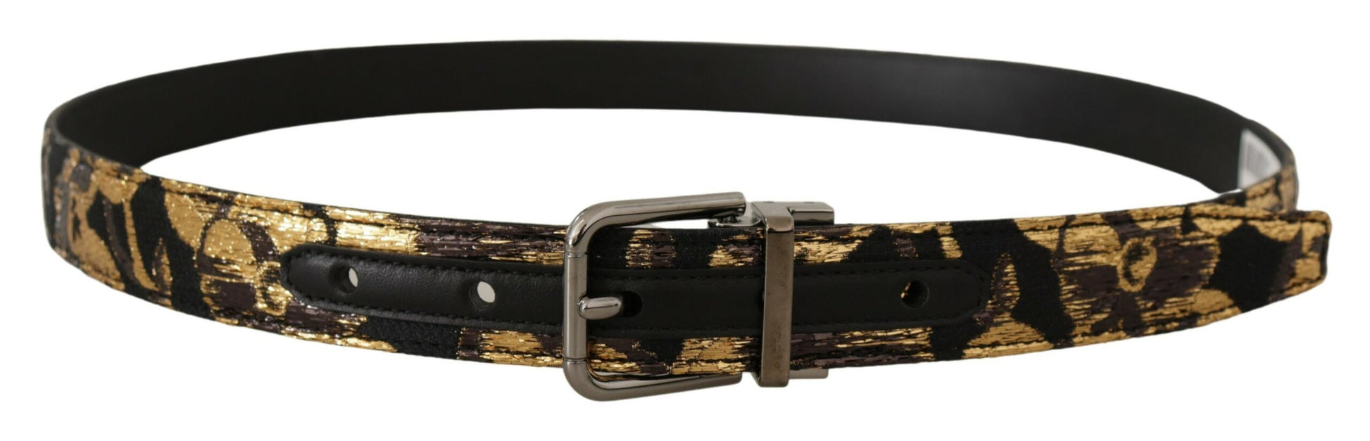 Dolce & Gabbana Multicolor Leather Belt with Black Buckle - KALAJ