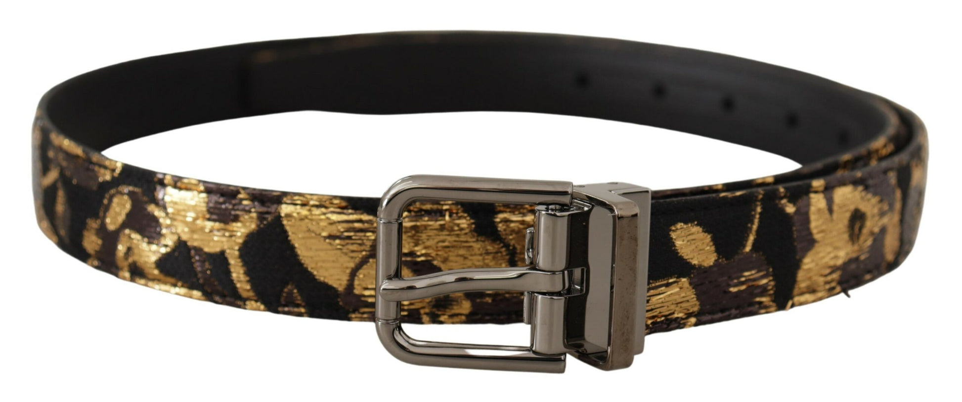 Dolce & Gabbana Multicolor Leather Belt with Black Buckle - KALAJ