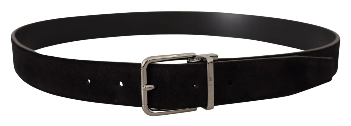 Dolce & Gabbana Elegant Black Leather Grosgrain Belt - KALAJ