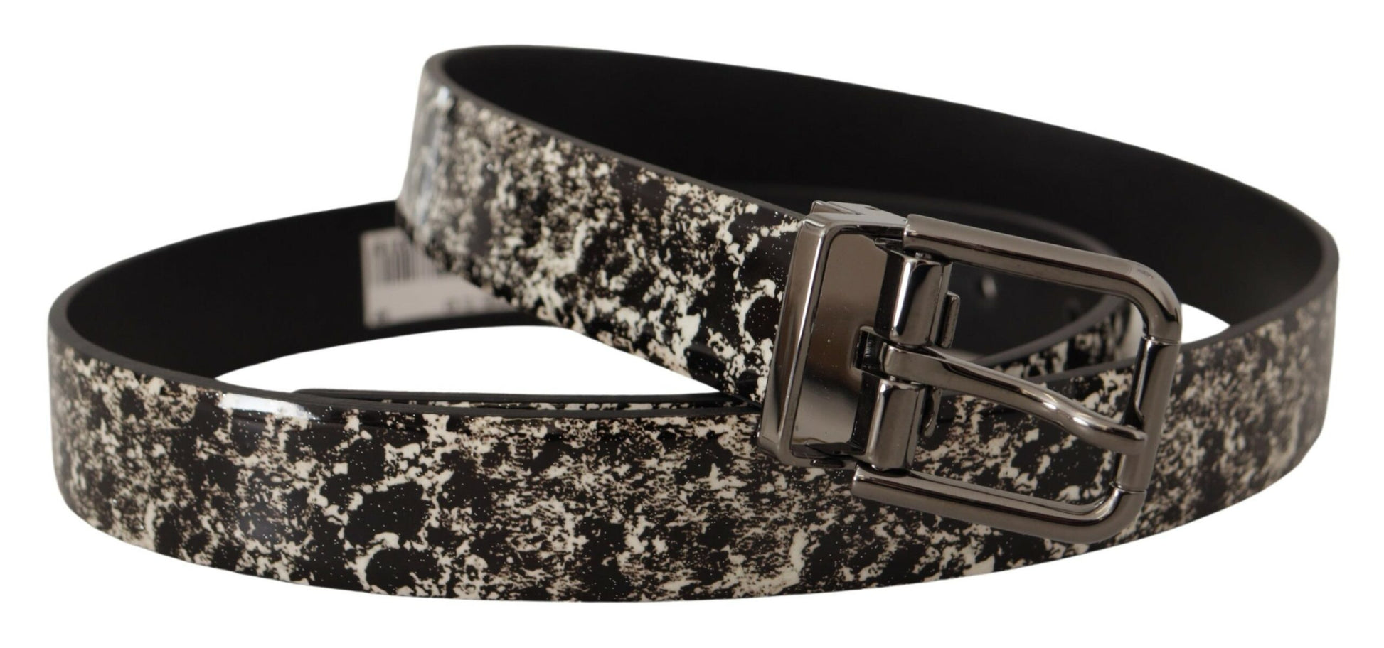 Dolce & Gabbana Elegant Marble Print Leather Belt - KALAJ