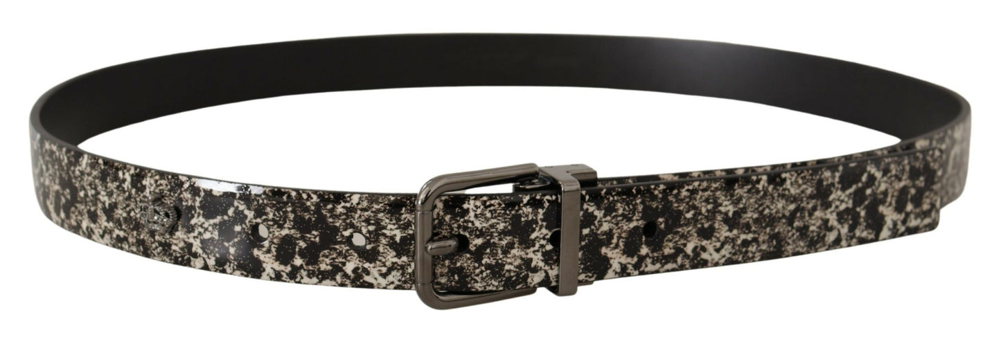 Dolce & Gabbana Elegant Marble Print Leather Belt - KALAJ