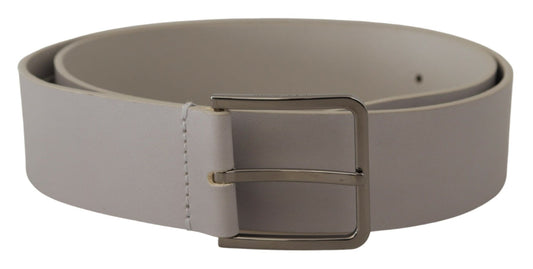 Dolce & Gabbana Elegant White Vitello Leather Belt - KALAJ