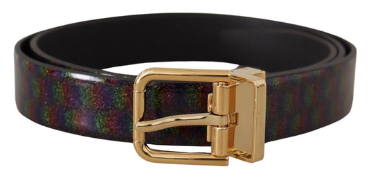 Dolce & Gabbana Elegant Vernice Leather Belt with Silver Buckle - KALAJ