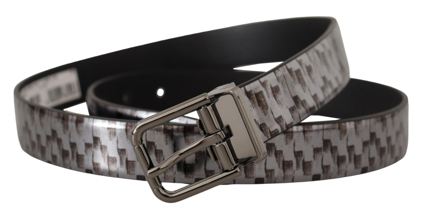 Dolce & Gabbana Sleek Italian Leather Belt in Sophisticated Gray - KALAJ