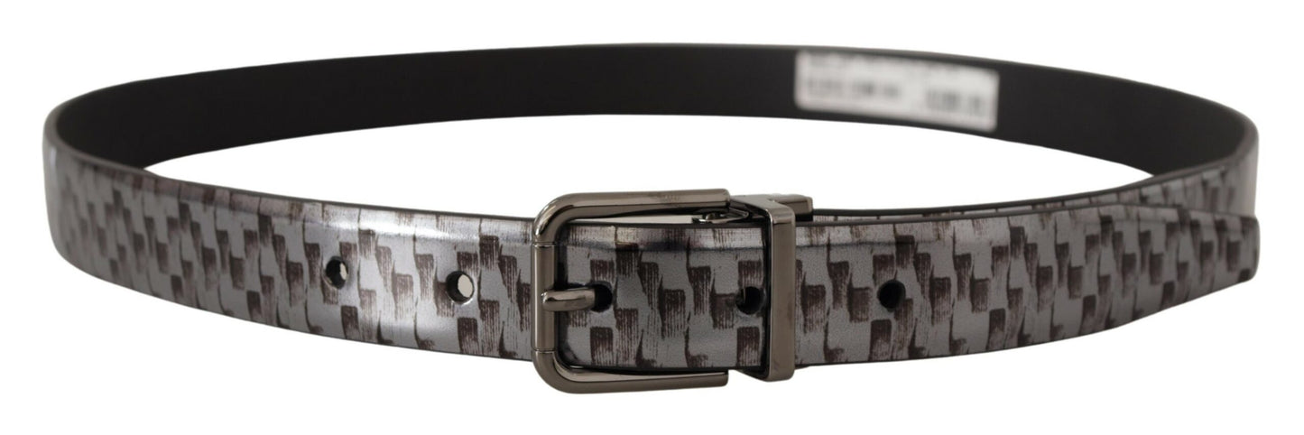 Dolce & Gabbana Sleek Italian Leather Belt in Sophisticated Gray - KALAJ