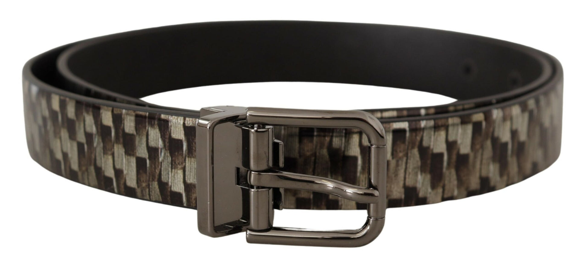 Dolce & Gabbana Elegant Leather Silver Buckle Belt - KALAJ