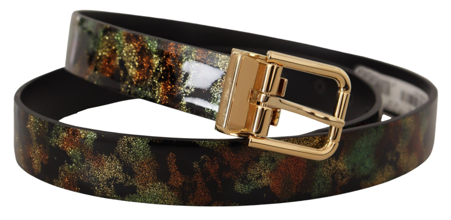 Dolce & Gabbana Elegant Leather Belt with Bronze Buckle - KALAJ