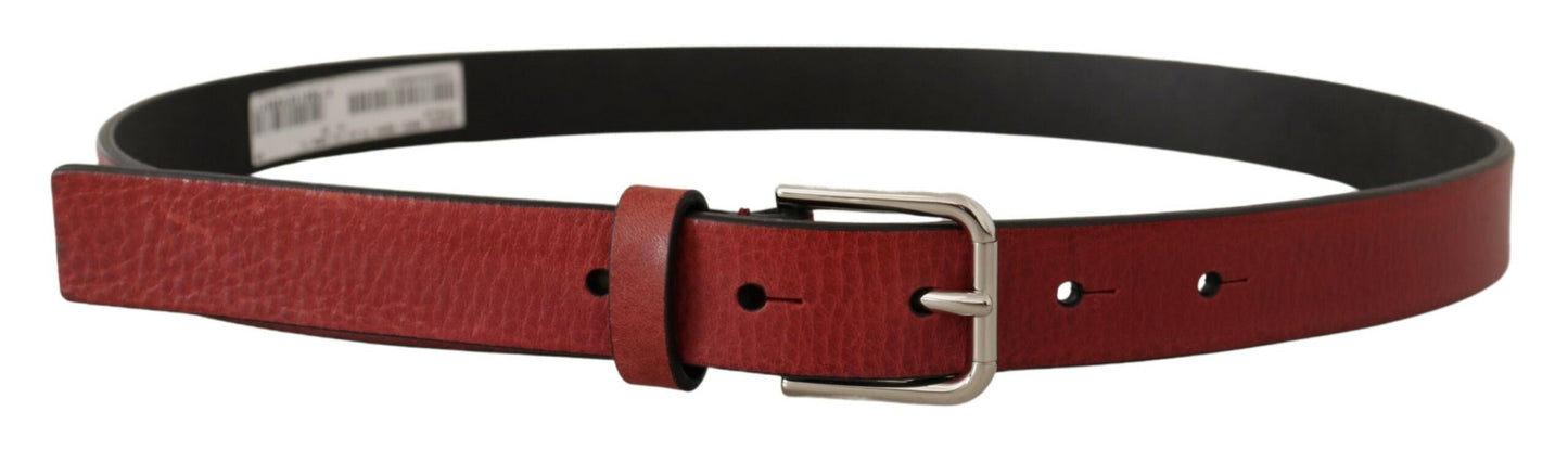 Dolce & Gabbana Elegant Maroon Italian Leather Belt - KALAJ