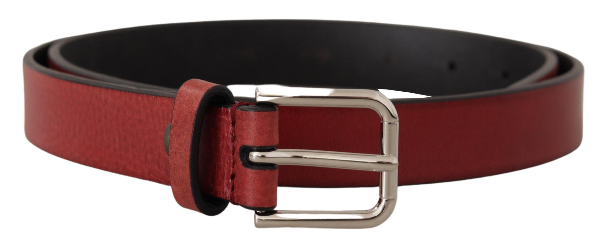 Dolce & Gabbana Elegant Maroon Italian Leather Belt - KALAJ