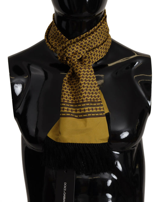 Dolce & Gabbana Elegant Yellow Silk Men's Scarf - KALAJ