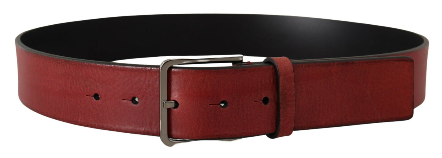 Dolce & Gabbana Elegant Grosgrain Leather Belt with Silver Buckle - KALAJ