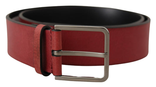 Dolce & Gabbana Elegant Grosgrain Leather Belt with Silver Buckle - KALAJ