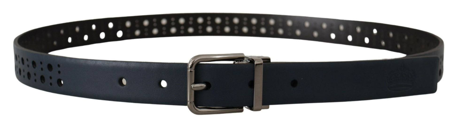 Dolce & Gabbana Elegant Navy Blue Leather Belt - KALAJ