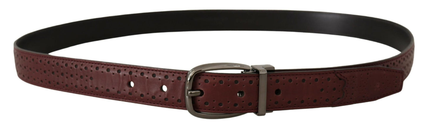 Dolce & Gabbana Elegant Leather Belt with Metal Buckle - KALAJ