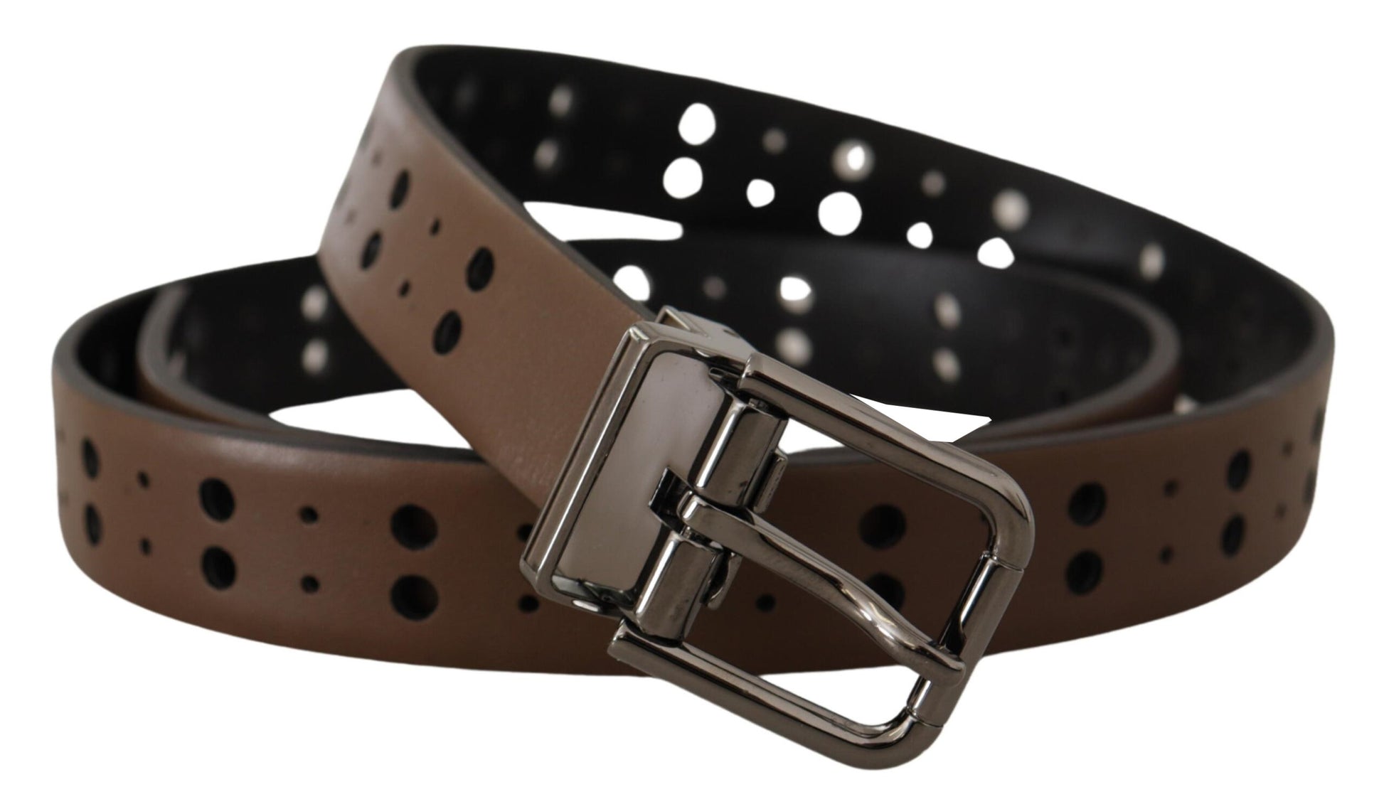 Dolce & Gabbana Elegant Leather Belt with Metal Buckle - KALAJ