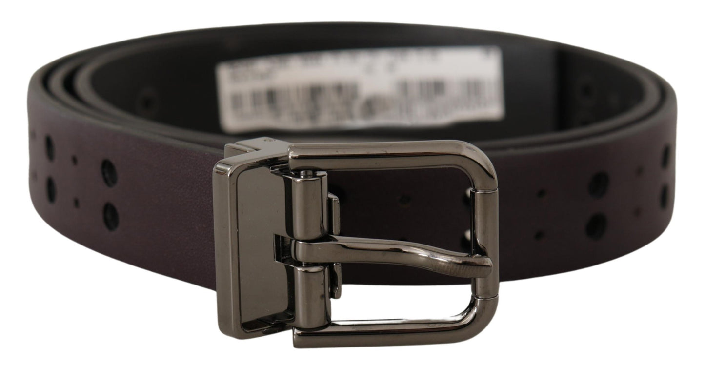 Dolce & Gabbana Burgundy Elegance Leather Belt - KALAJ